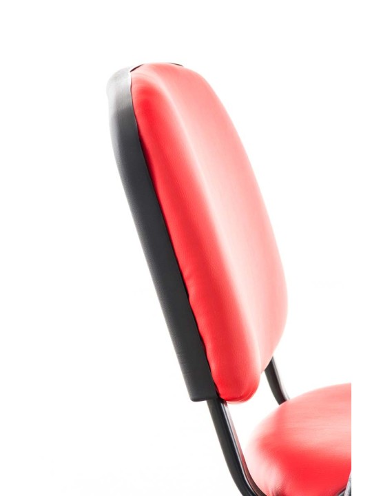 Cadeira Ken com mesa dobrável em imitação de couro, vermelho