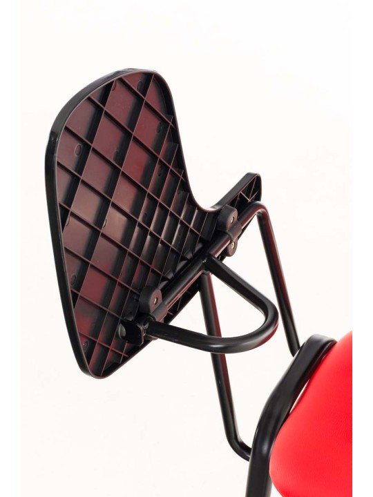 Cadeira Ken com mesa dobrável em imitação de couro, vermelho