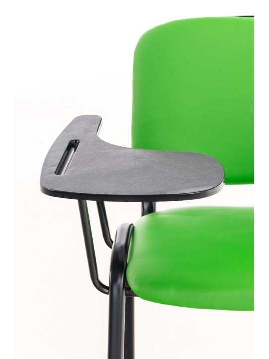 Cadeira Ken com mesa dobrável em imitação de couro, verde