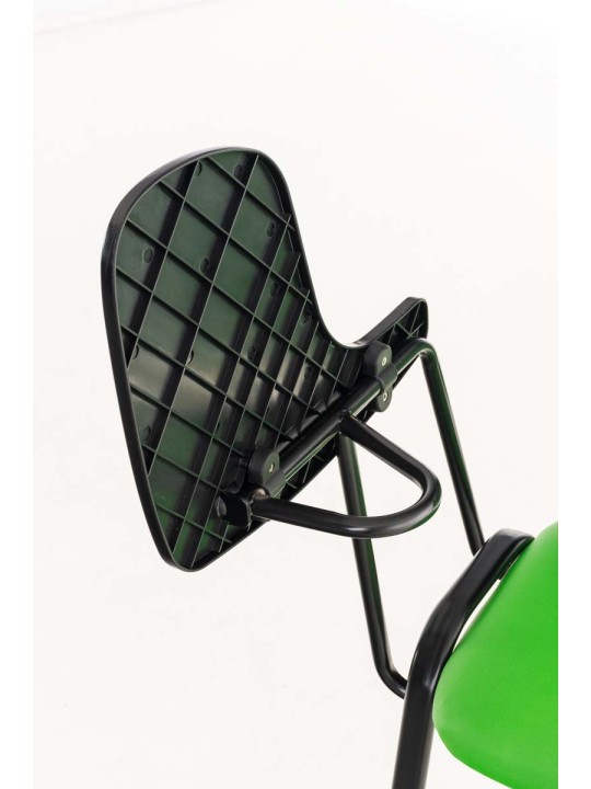 Cadeira Ken com mesa dobrável em imitação de couro, verde