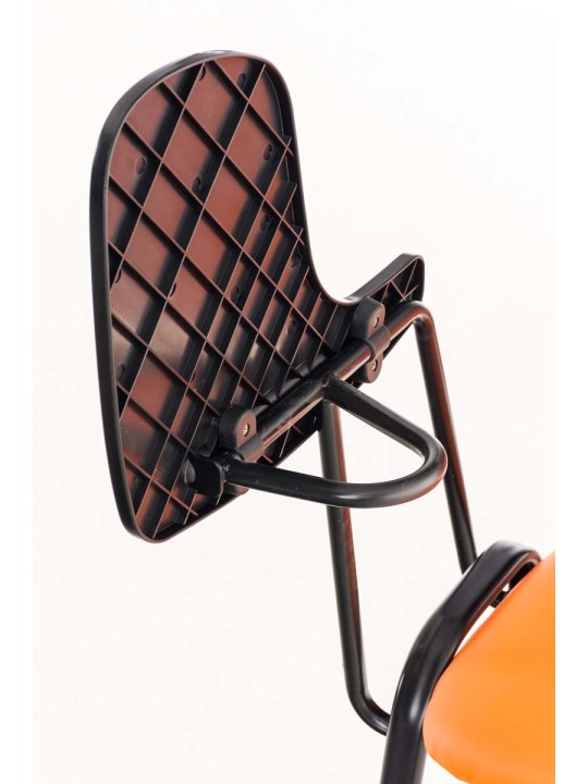 Cadeira Ken com mesa dobrável em imitação de couro, laranja