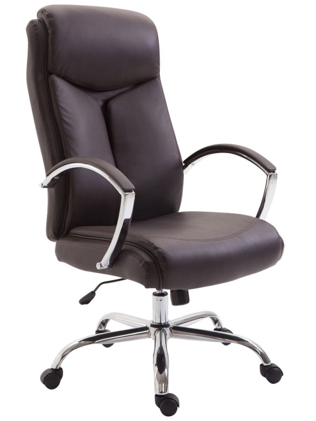 Cadeira de escritório Vaud pele sintética, castanho