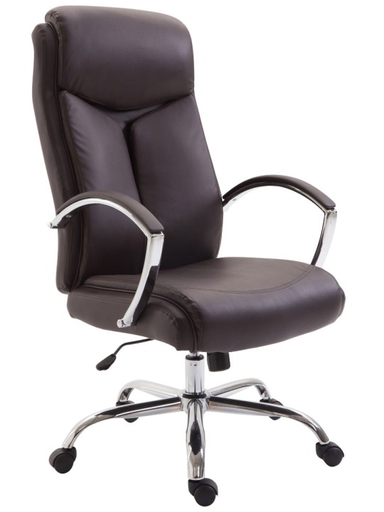 Cadeira de escritório Vaud pele sintética, castanho