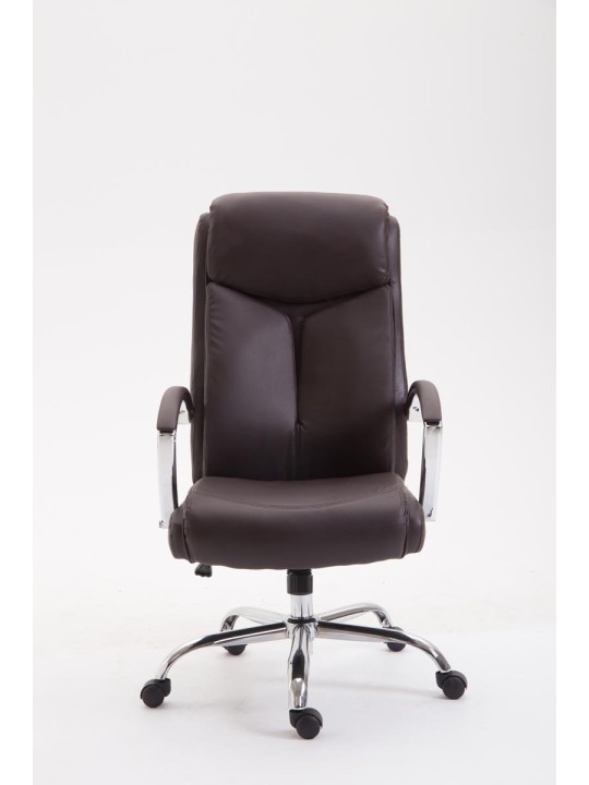 Cadeira de escritório Vaud pele sintética, castanho