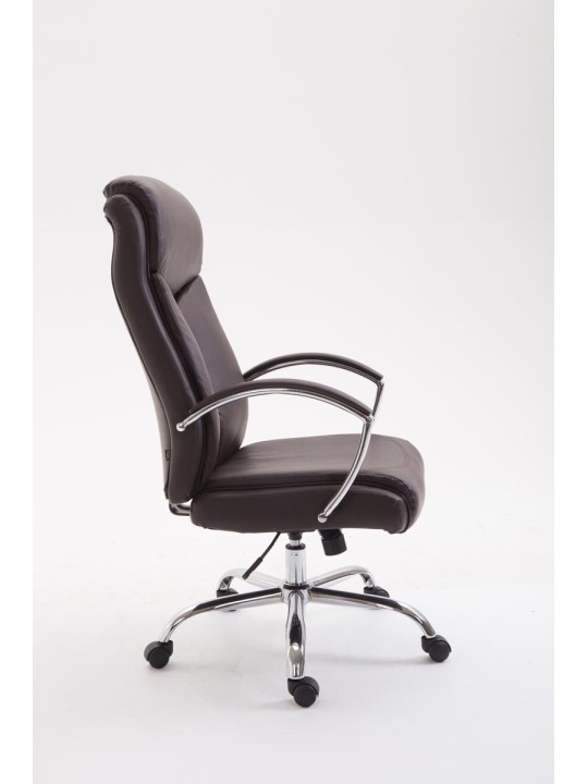 Cadeira de escritório Vaud pele sintética, castanho