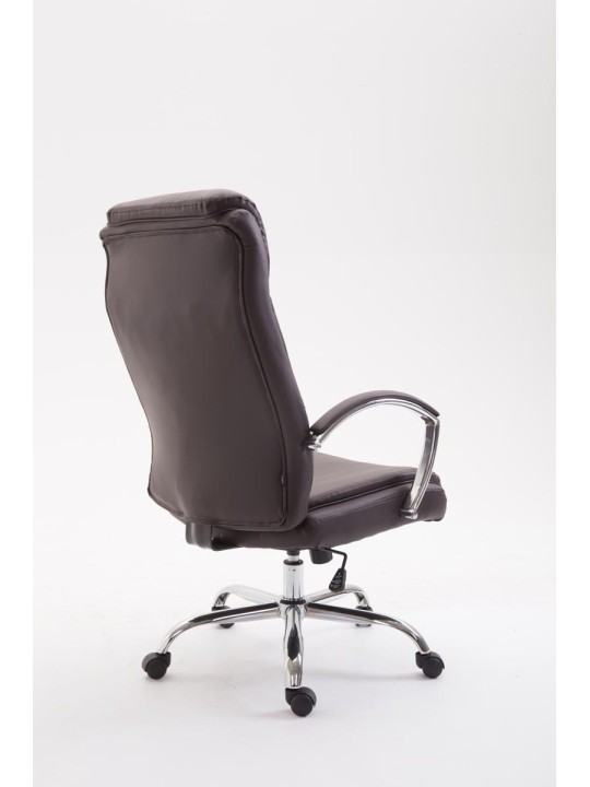Cadeira de escritório Vaud pele sintética, castanho