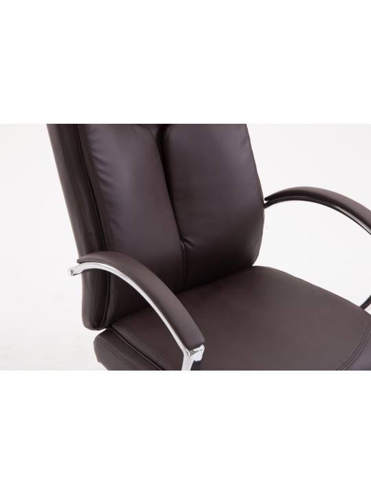Cadeira de escritório Vaud pele sintética, castanho