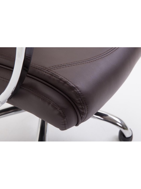 Cadeira de escritório Vaud pele sintética, castanho