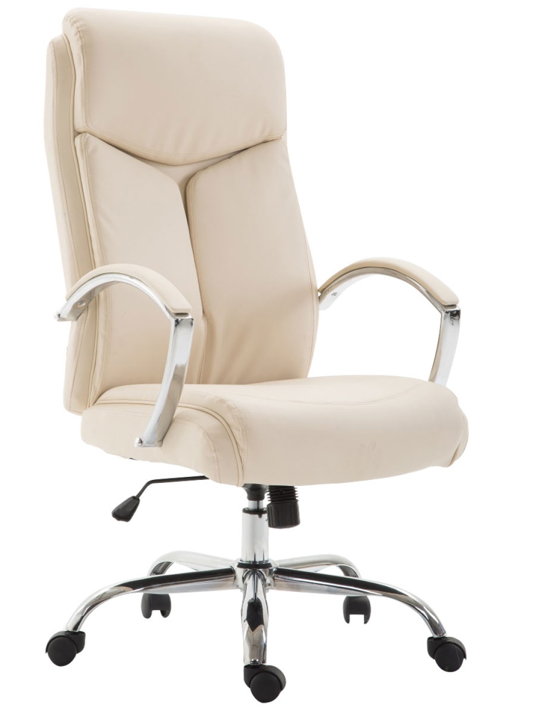 Cadeira de escritório Vaud pele sintética, creme