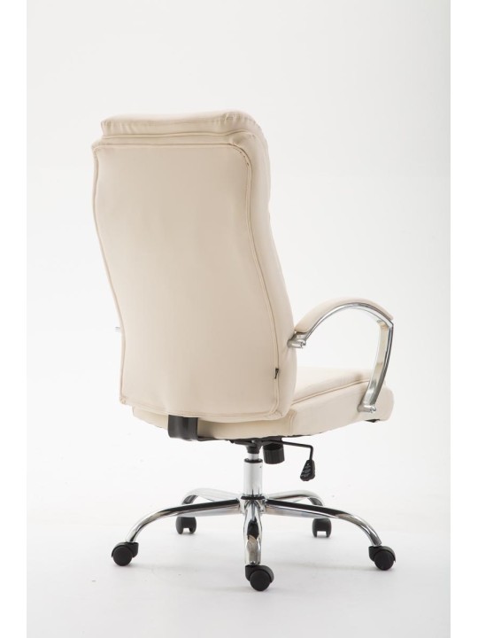 Cadeira de escritório Vaud pele sintética, creme