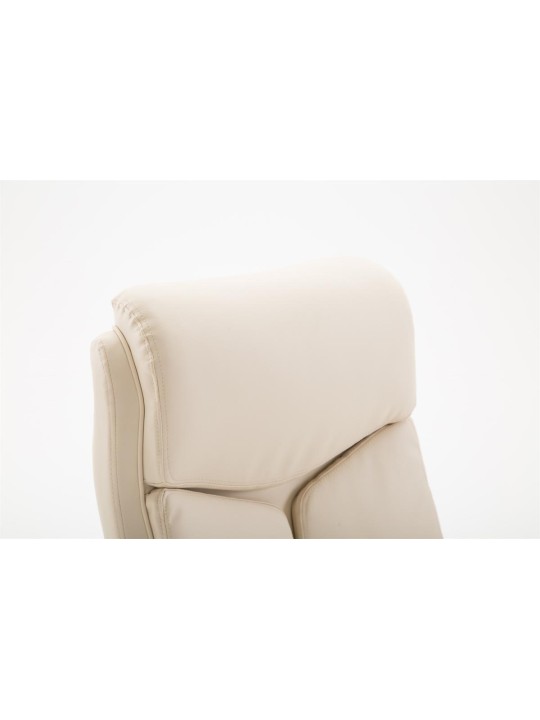 Cadeira de escritório Vaud pele sintética, creme