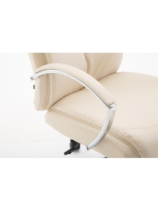 Cadeira de escritório Vaud pele sintética, creme