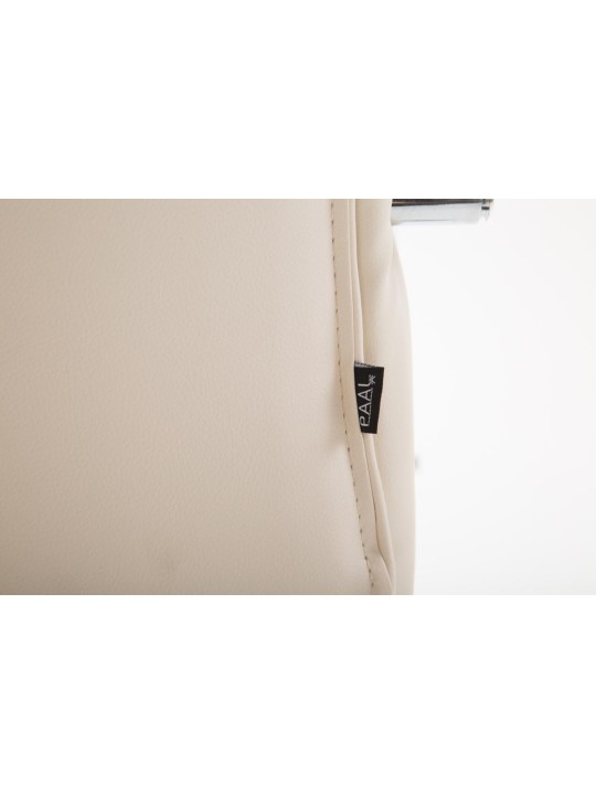 Cadeira de escritório Vaud pele sintética, creme