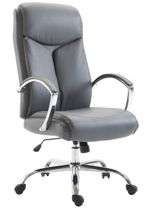Cadeira de escritório Vaud pele sintética, cinza