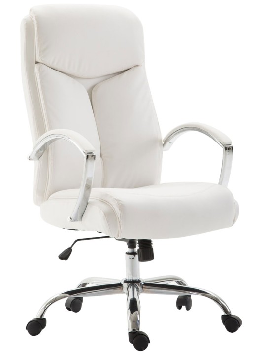 Cadeira de escritório Vaud pele sintética, branco