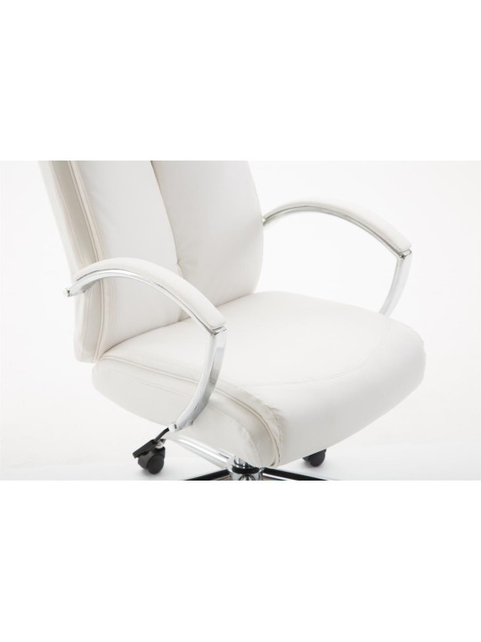 Cadeira de escritório Vaud pele sintética, branco