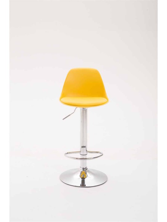 Banqueta alta Kiel couro sintético, amarelo