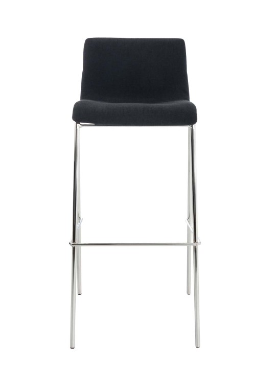 Banqueta alta em tecido Hoover com estrutura de 4 pés cromada, preto