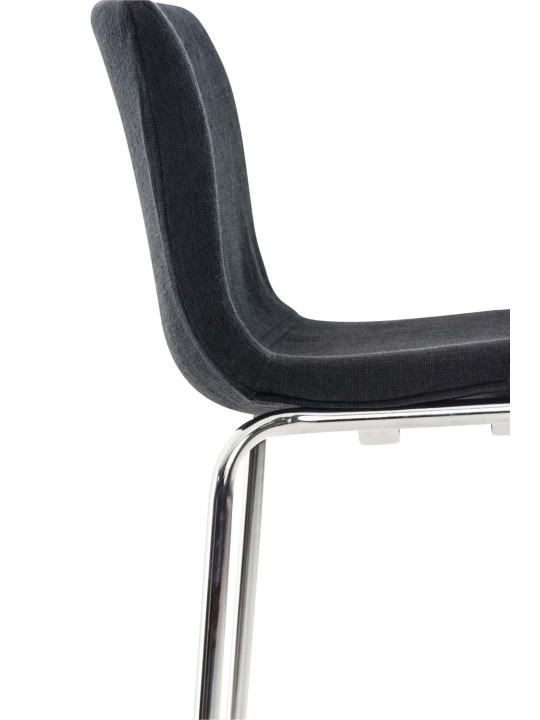 Banqueta alta em tecido Hoover com estrutura de 4 pés cromada, preto