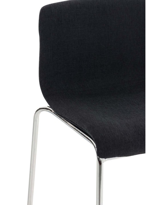 Banqueta alta em tecido Hoover com estrutura de 4 pés cromada, preto