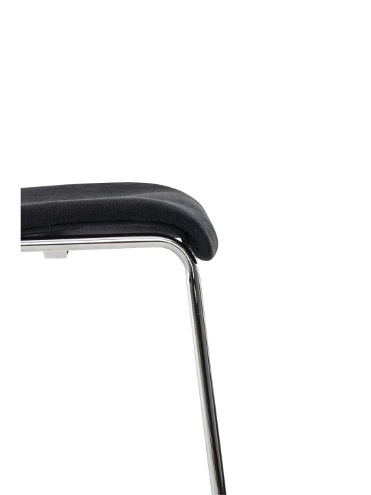 Banqueta alta em tecido Hoover com estrutura de 4 pés cromada, preto