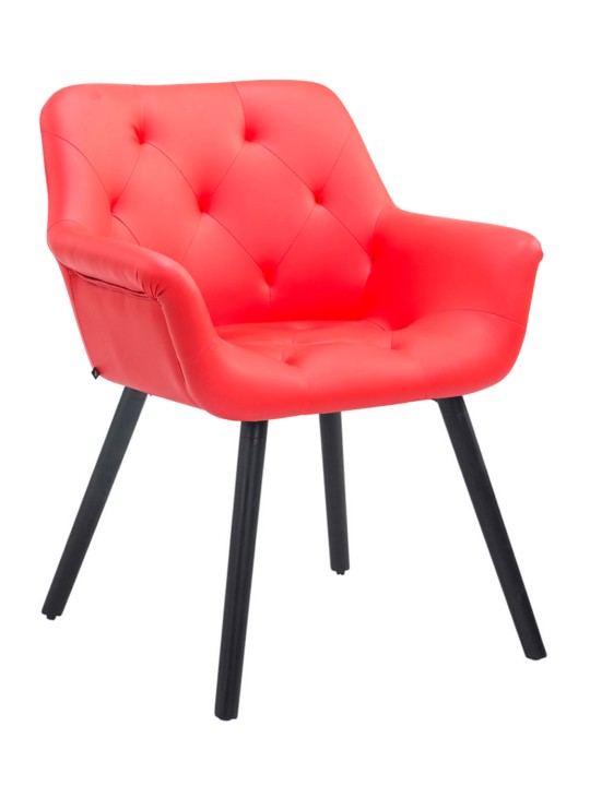 Cadeira para visitantes Cassidy em couro sintético, vermelho