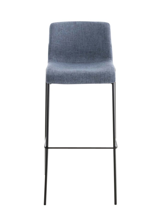 Banqueta alta em tecido Hoover com estrutura de 4 pés, azul