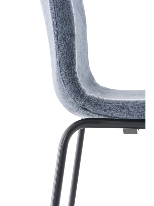 Banqueta alta em tecido Hoover com estrutura de 4 pés, azul