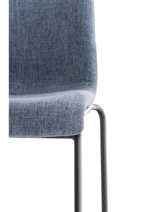 Banqueta alta em tecido Hoover com estrutura de 4 pés, azul