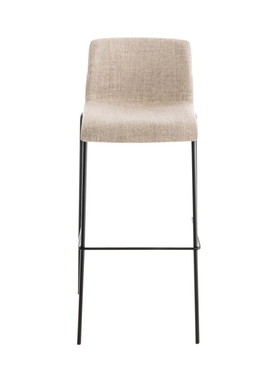 Banqueta alta em tecido Hoover com estrutura de 4 pés, creme