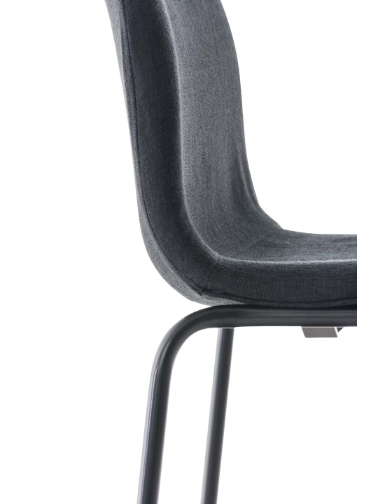 Banqueta alta em tecido Hoover com estrutura de 4 pés, cinza escuro