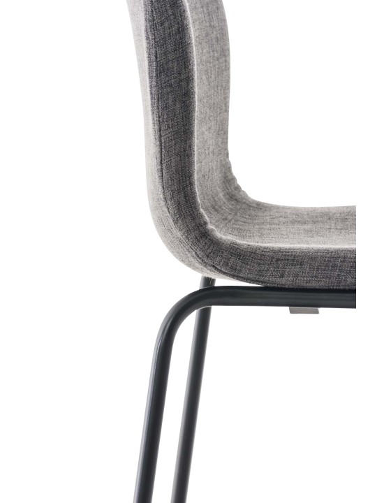 Banqueta alta em tecido Hoover com estrutura de 4 pés, cinza claro