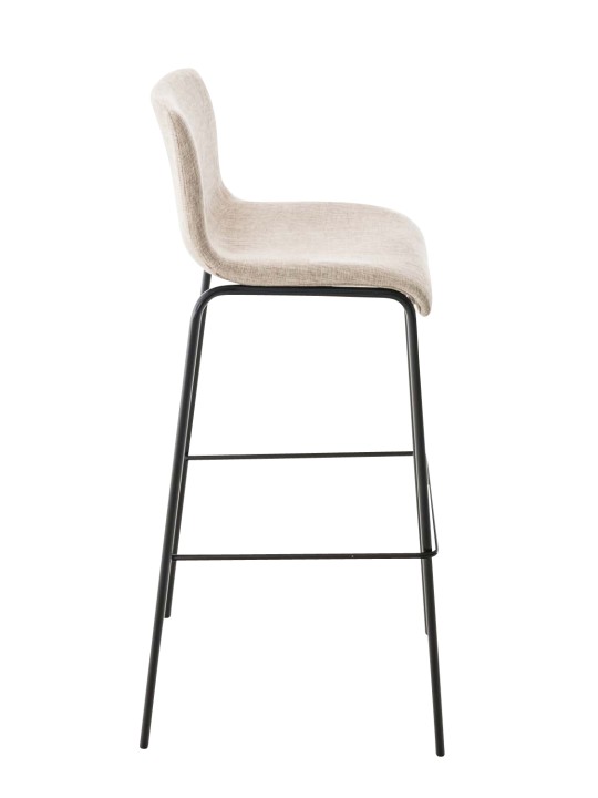 Conjunto de 2 bancos altos em tecido Hoover com estrutura de 4 pés, creme Conjunto de 2 bancos altos em tecido Hoover com estrutura de 4 pés, creme