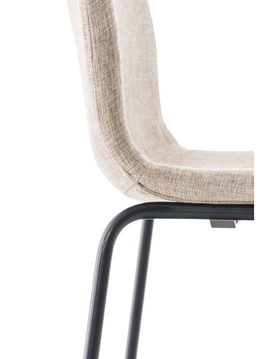 Conjunto de 2 bancos altos em tecido Hoover com estrutura de 4 pés, creme Conjunto de 2 bancos altos em tecido Hoover com estrutura de 4 pés, creme