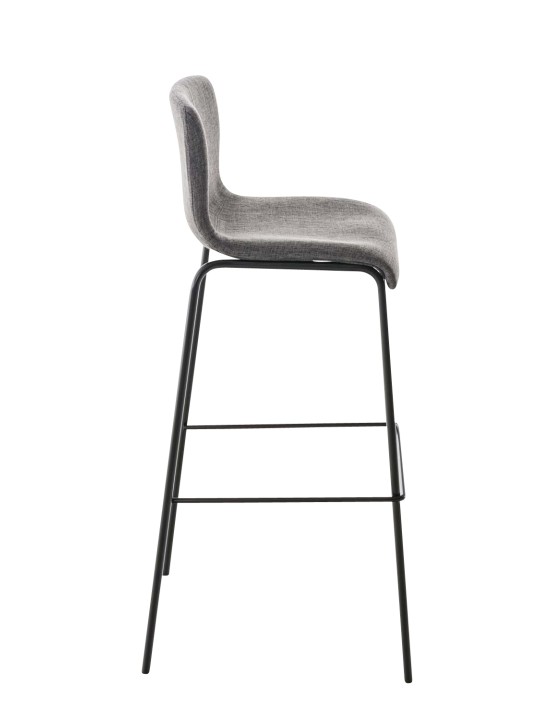 Conjunto de 2 bancos altos em tecido Hoover com estrutura de 4 pés, cinza claro Conjunto de 2 bancos altos em tecido Hoover com estrutura de 4 pés, cinza claro