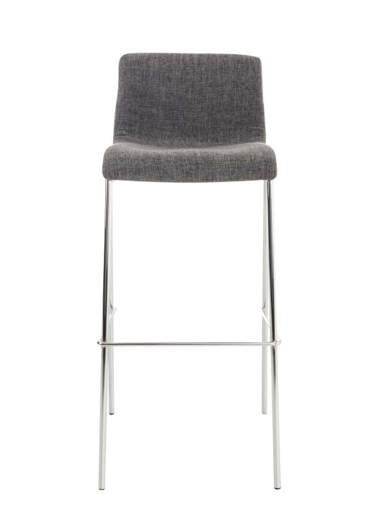 Conjunto de 2 bancos altos em tecido Hoover com estrutura de 4 pés cromados, cinza claro Conjunto de 2 bancos altos em tecido Hoover com estrutura de 4 pés cromados, cinza claro