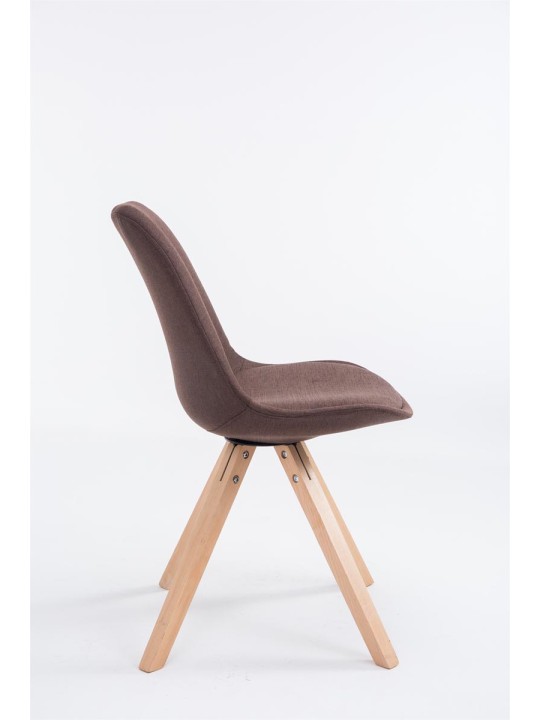 Cadeira para visitantes tecido Toulouse Natura Square, castanho