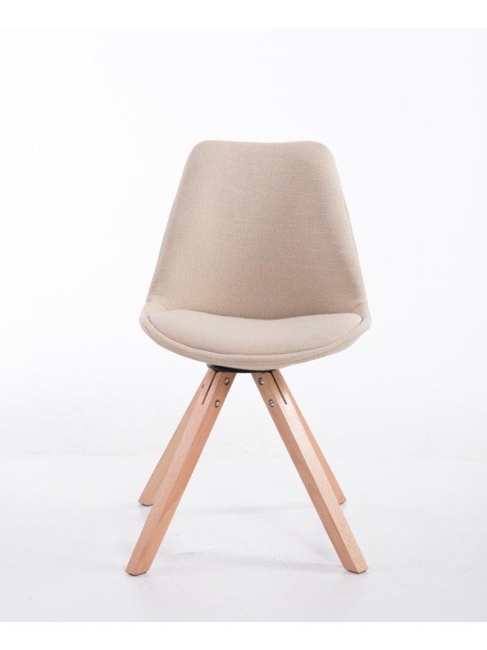 Cadeira para visitantes tecido Toulouse Natura Square, creme