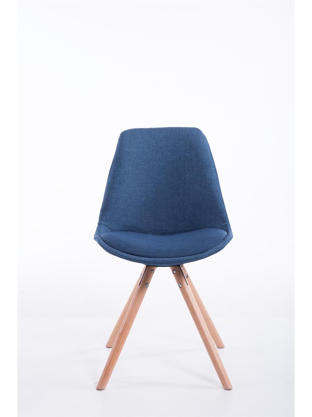 Cadeira para visitantes tecido Toulouse Natura redonda, azul