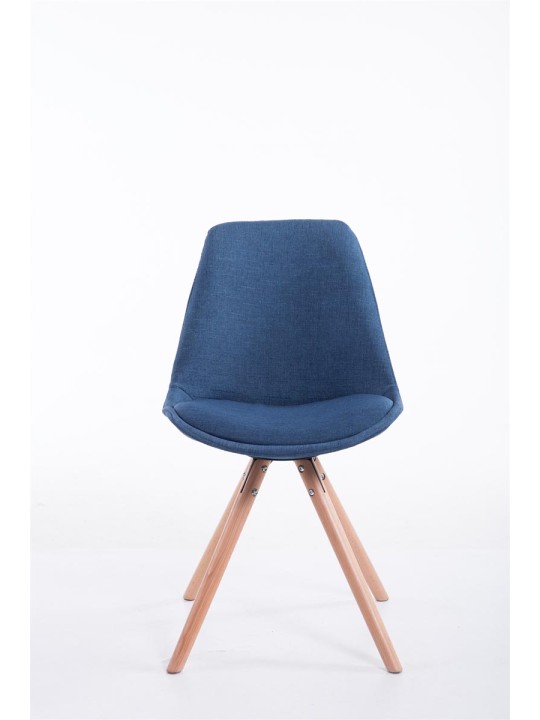 Cadeira para visitantes tecido Toulouse Natura redonda, azul