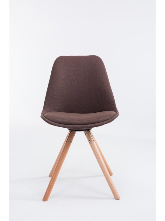 Cadeira para visitantes tecido Toulouse Natura redonda, castanho
