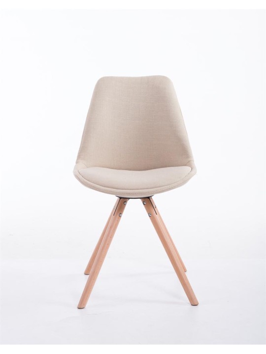 Cadeira para visitantes tecido Toulouse Natura redonda, creme