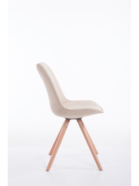Cadeira para visitantes tecido Toulouse Natura redonda, creme