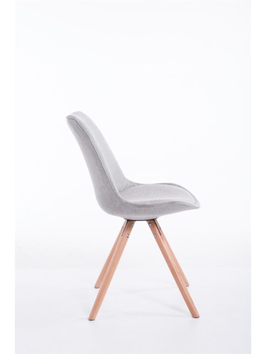 Cadeira para visitantes tecido Toulouse Natura redonda, cinza