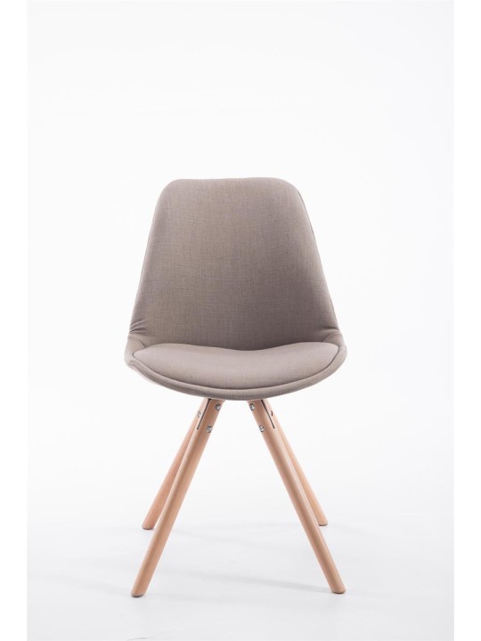 Cadeira para visitantes tecido Toulouse Natura redonda, taupe