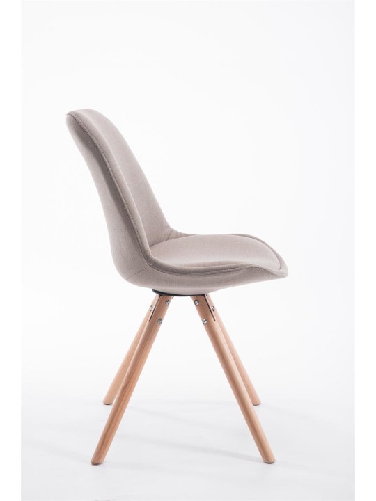 Cadeira para visitantes tecido Toulouse Natura redonda, taupe