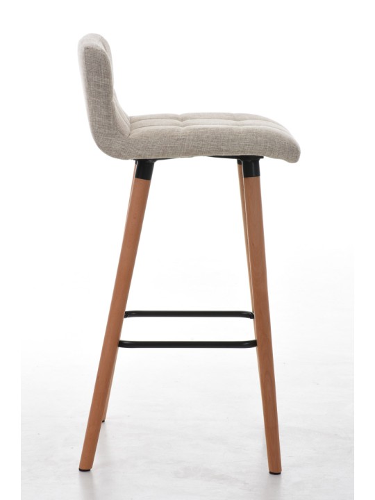 Conjunto de 2 bancos altos em tecido Lincoln natural, creme Conjunto de 2 bancos altos em tecido Lincoln natural, creme