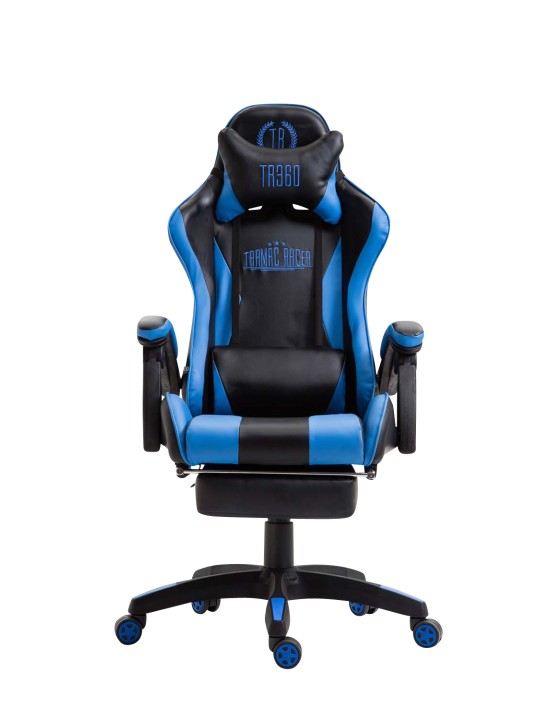 Cadeira de escritório Ignite em couro sintético, preto/azul