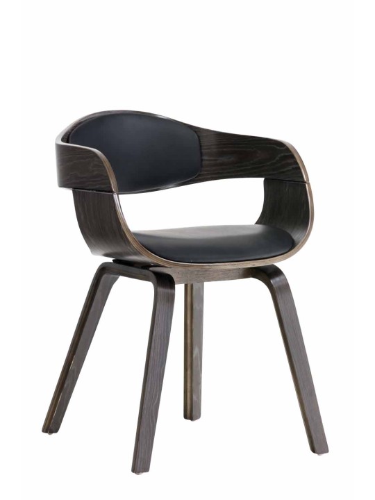 Cadeira para visitantes Kingston em couro sintético, preto/cinza