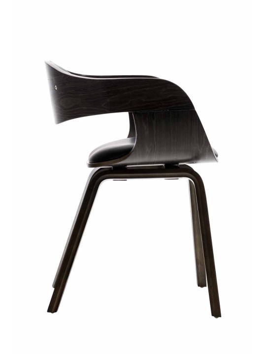 Cadeira para visitantes Kingston em couro sintético, preto/cinza